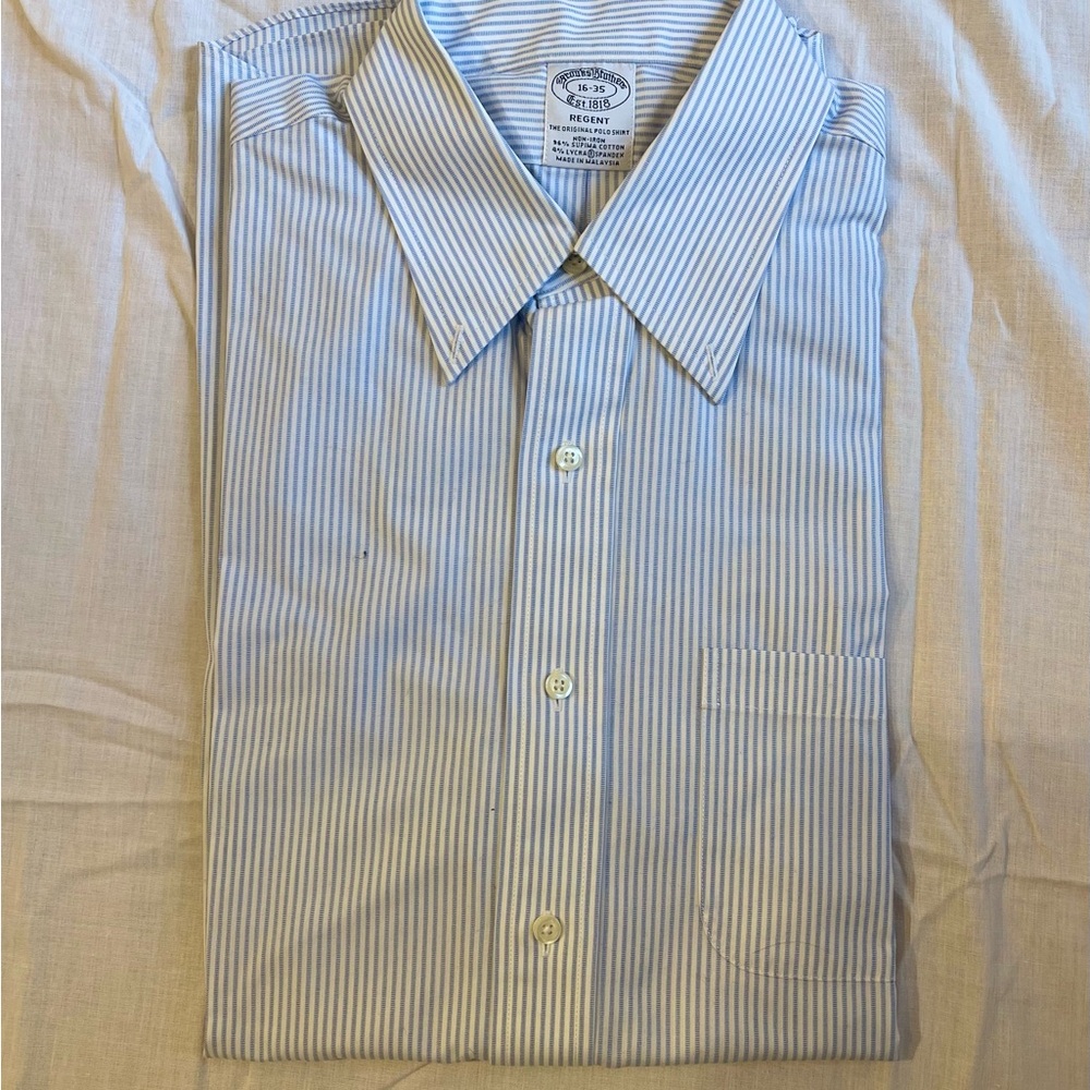 Brooks Brothers Light Blue Pinstripe Dress Shirt